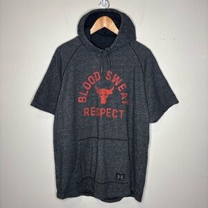 Under Armour x Project Rock Blood Sweat Respect Short Sleeve Hoodie 1326409 001